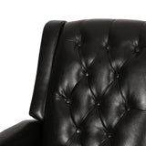 Sadlier Faux Leather Tufted Pushback Recliner by Christopher Knight Home