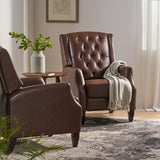 Sadlier Faux Leather Tufted Pushback Recliner by Christopher Knight Home