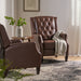 Sadlier Faux Leather Tufted Pushback Recliner by Christopher Knight Home