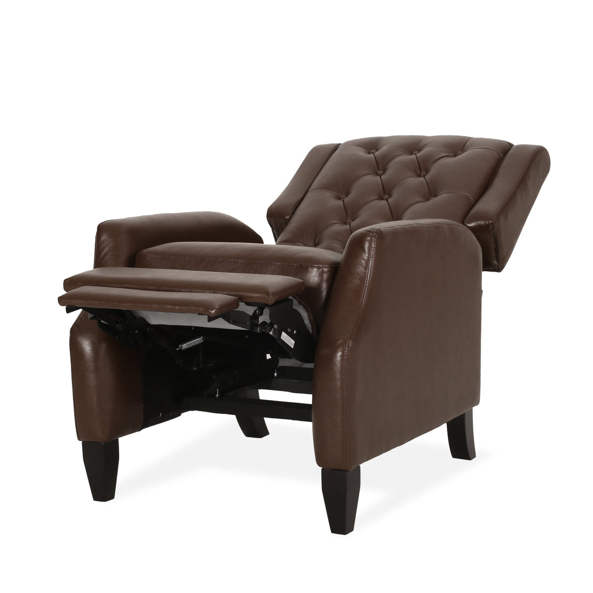 Sadlier Faux Leather Tufted Pushback Recliner by Christopher Knight Home