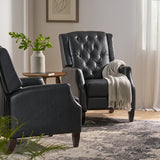 Sadlier Faux Leather Tufted Pushback Recliner by Christopher Knight Home