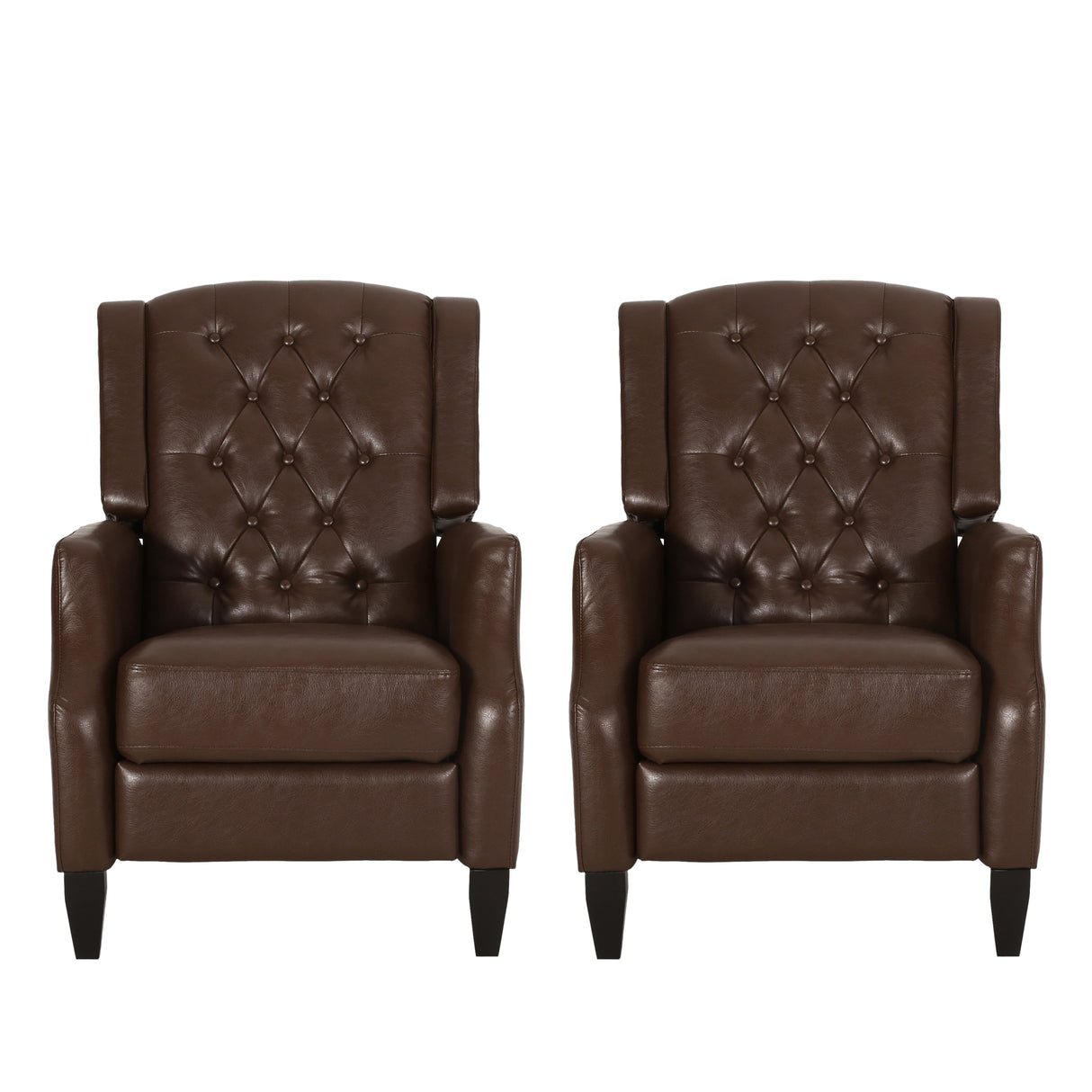 Sadlier Faux Leather Tufted Pushback Recliner by Christopher Knight Home