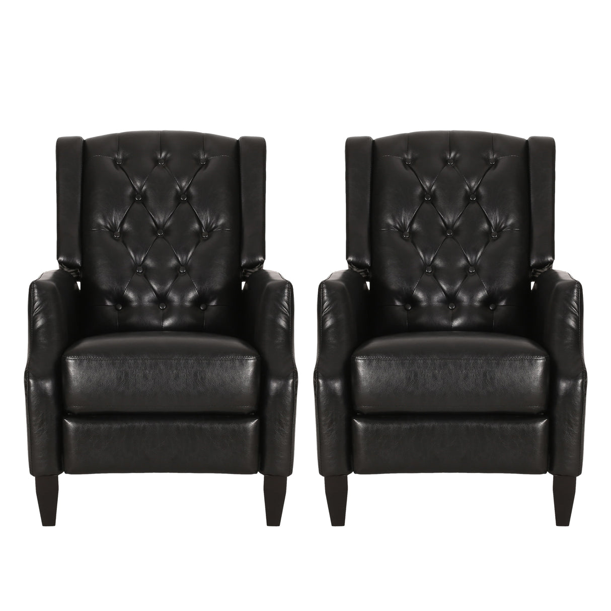 Sadlier Faux Leather Tufted Pushback Recliner by Christopher Knight Home