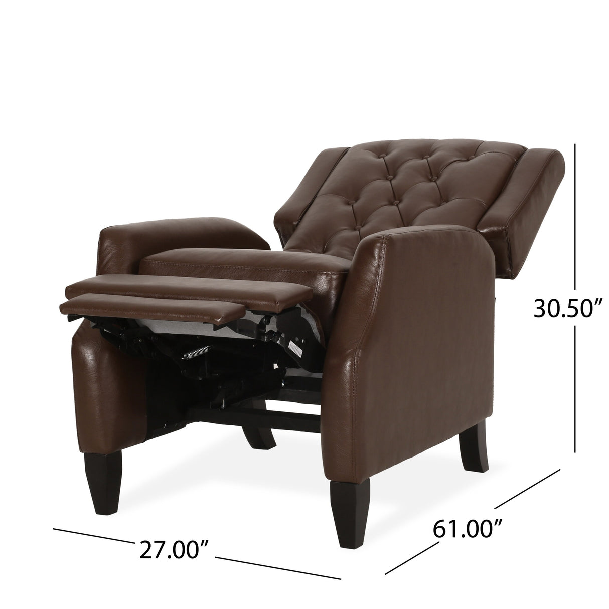 Sadlier Faux Leather Tufted Pushback Recliner by Christopher Knight Home
