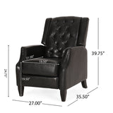 Sadlier Faux Leather Tufted Pushback Recliner by Christopher Knight Home