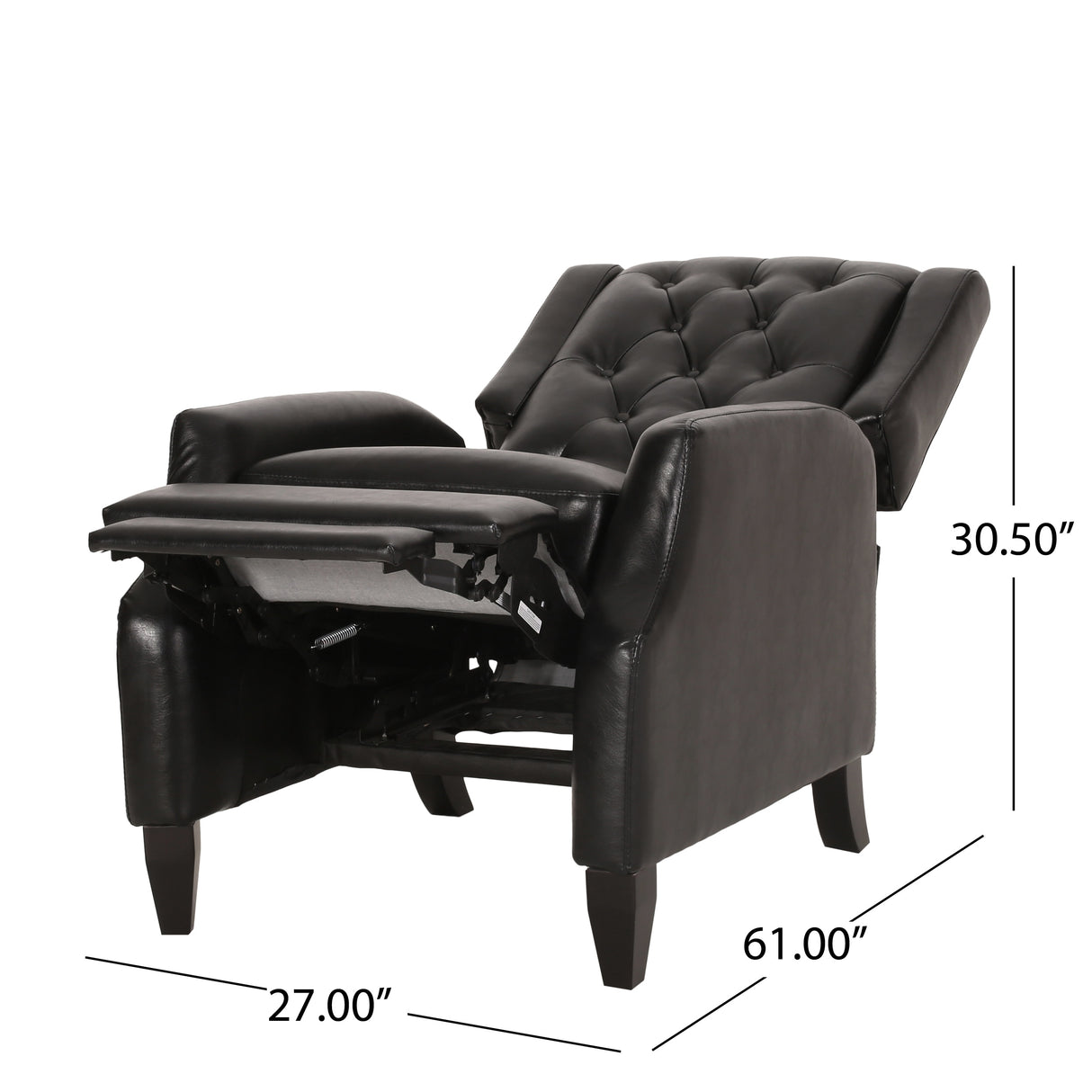 Sadlier Faux Leather Tufted Pushback Recliner by Christopher Knight Home