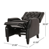 Sadlier Faux Leather Tufted Pushback Recliner by Christopher Knight Home