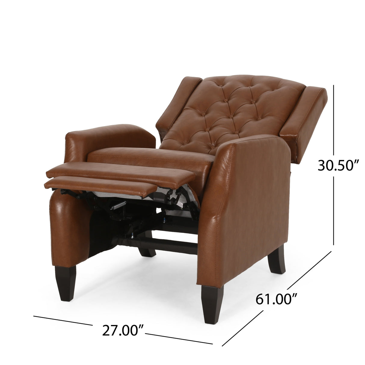 Sadlier Faux Leather Tufted Pushback Recliner by Christopher Knight Home