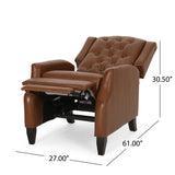 Sadlier Faux Leather Tufted Pushback Recliner by Christopher Knight Home