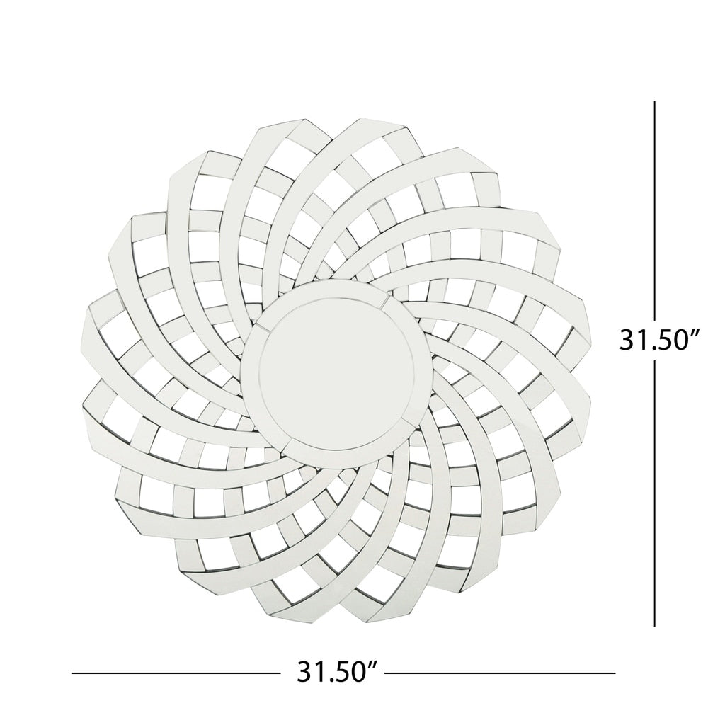 Sadye Glam Flower Wall Mirror by Christopher Knight Home - Silver - N/A