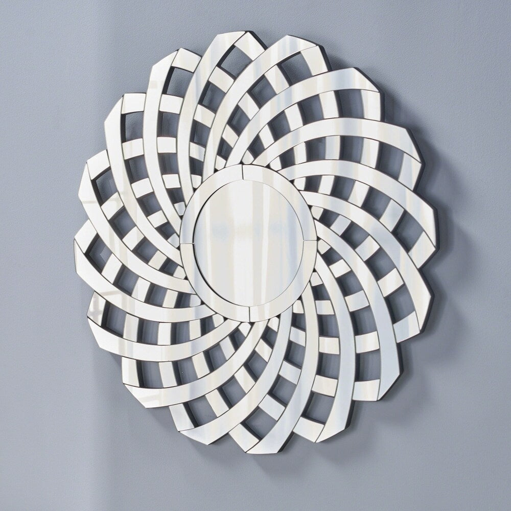 Sadye Glam Flower Wall Mirror by Christopher Knight Home - Silver - N/A