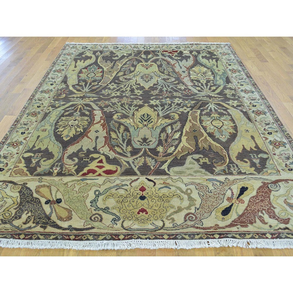 Safavid Dynasty Design Pure Wool Hand Knotted Oriental Rug