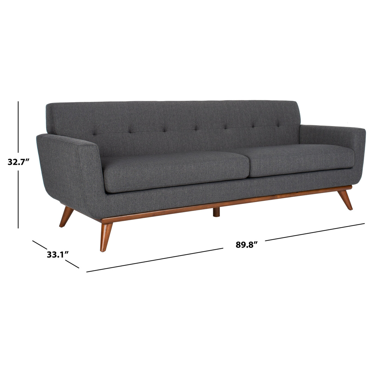 SAFAVIEH Couture Opal Linen Tufted Sofa. - 89.8" W x 33.1" L x 32.7" H