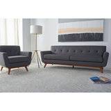 SAFAVIEH Couture Opal Linen Tufted Sofa. - 89.8" W x 33.1" L x 32.7" H