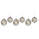 Sage & Co 6-inch Iced Glass Onion Ball Ornaments (Pack of 6)