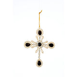 Sage & Co 6-inch x 7.5-inch Gem Pearl Ornate Cross Christmas Ornament (Pack of 12)