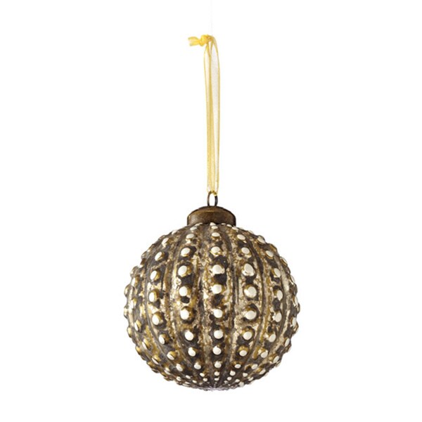 Sage & Co. Glass Beaded Ball 4.5-inch Christmas Ornament