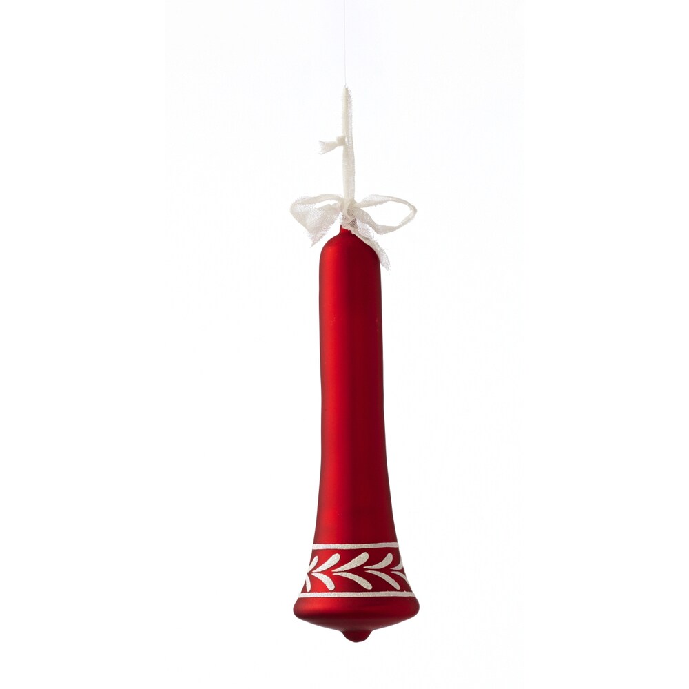 Sage & Co Sage & Co. Red and White Glass Bell Christmas Ornament (Pack of 6)