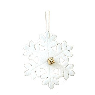 Sage & Co Sage & Co. White Felt Snowflake Christmas Ornament (Pack of 6)
