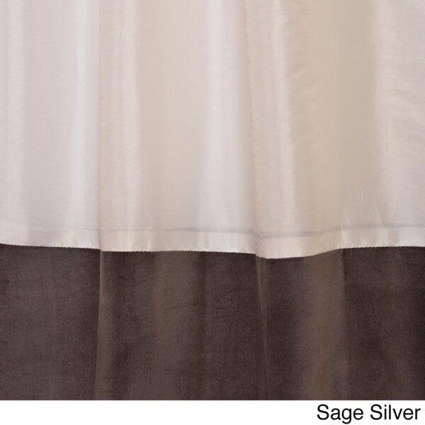 Exclusive Fabrics Eggshell Taffeta and Velvet Banded Curtain Panel - 46 x 84