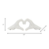 Sagebrook Ceramic Heart Shaped Hands Statue