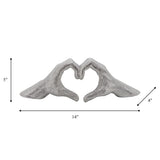 Sagebrook Ceramic Heart Shaped Hands Statue