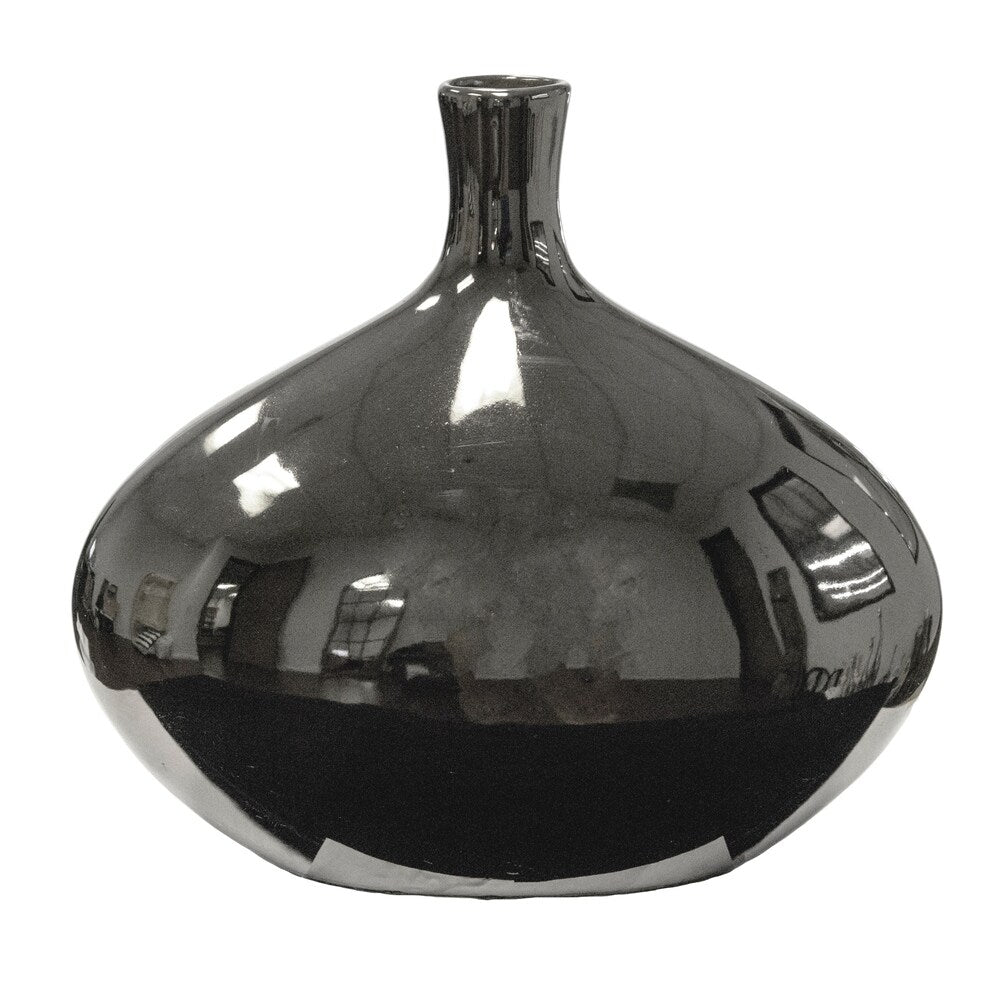 Sagebrook Home 11345 Decorative Ceramic Vase, Silver Ceramic, 11.5 X 5 X 10.75 Inches