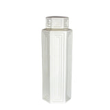 Sagebrook Home 12358-01 Ceramic Covered Jar, White Ceramic, 6.75 X 6 X 15.75 Inches