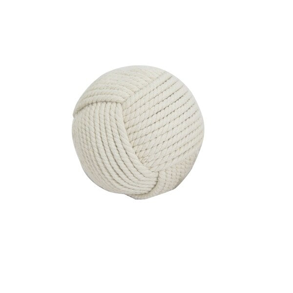 Sagebrook Home 12972-03 Rope Ball, White Cotton, 6 x 6 x 6 Inches