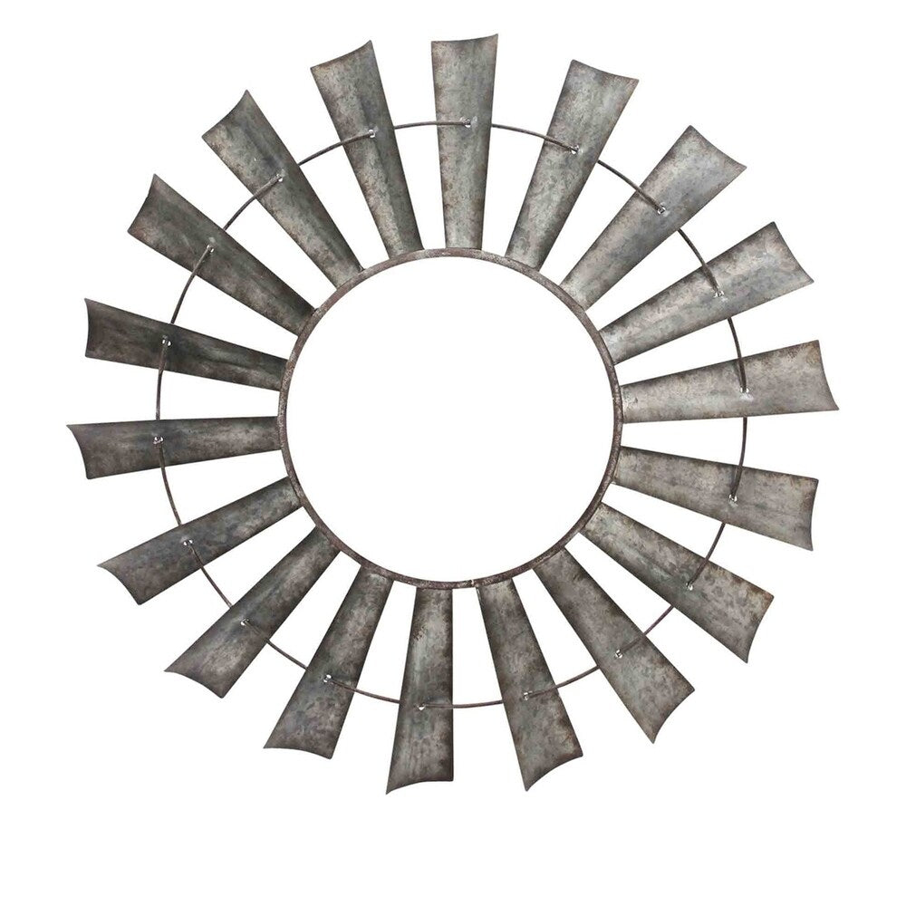Sagebrook Home 13113-01 Metal Frame Wall Mirror, Silver, Window Box Metal, 35.25 x 35.25 x 2.25 Inches