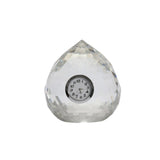 Sagebrook Home 13293-01 Clock In Crystal Tear Drop, Clear Crystal/Metal, 4.75 x 4.75 x 5.25 Inches
