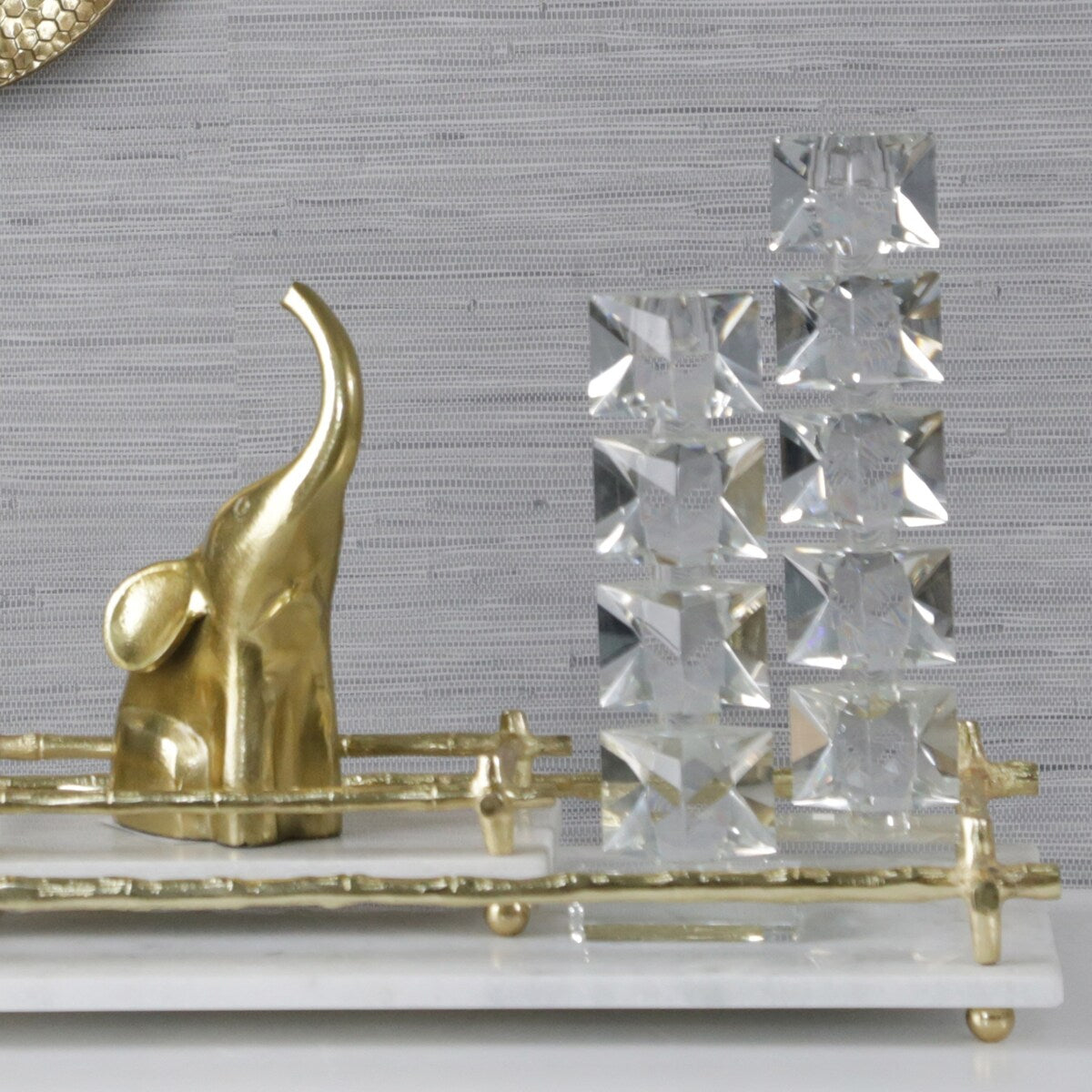 Sagebrook Home 13314-03 Crystal Candle Holder, Clear Crystal, 3.5 x 3.5 x 12.25 Inches