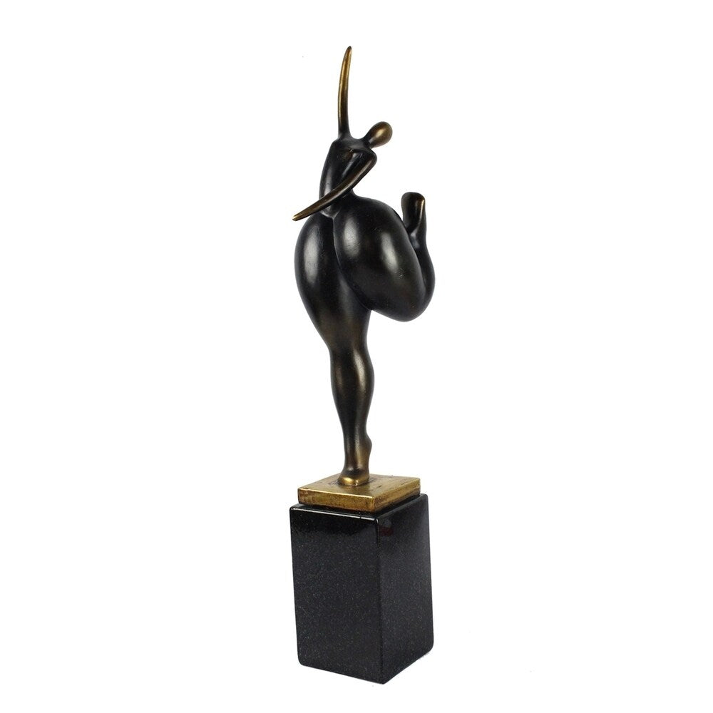 Sagebrook Home 13618 Decorative Resin, Art Deco Ballerina, Black Polyresin, 5 x 4.25 x 21.5 Inches