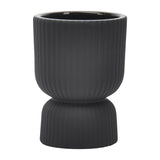 Sagebrook Home 6" Ceramic Ribbed Abstract Vase Classic Decorative Vase for Home or Office Flower Display