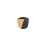 Sagebrook Home Bamboo 8" Planter With Metal Liners, Black, Round, 6"H, D - 8.0" x 8.0" x 6.0"