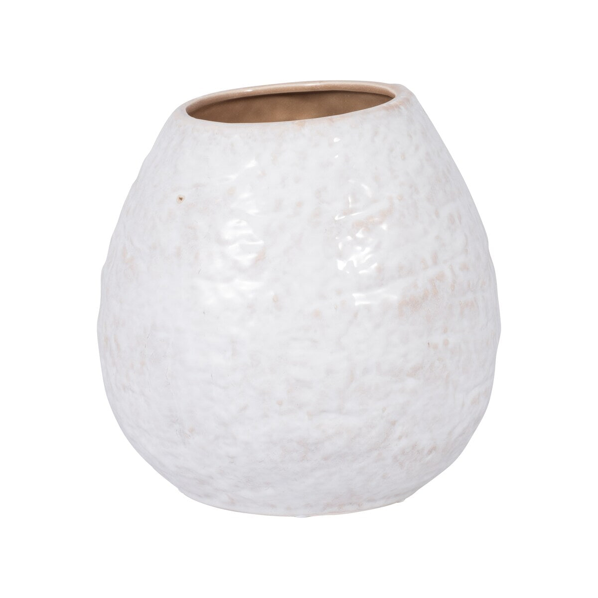 Sagebrook Home Ceramic Ivory Round Textured Round Vase