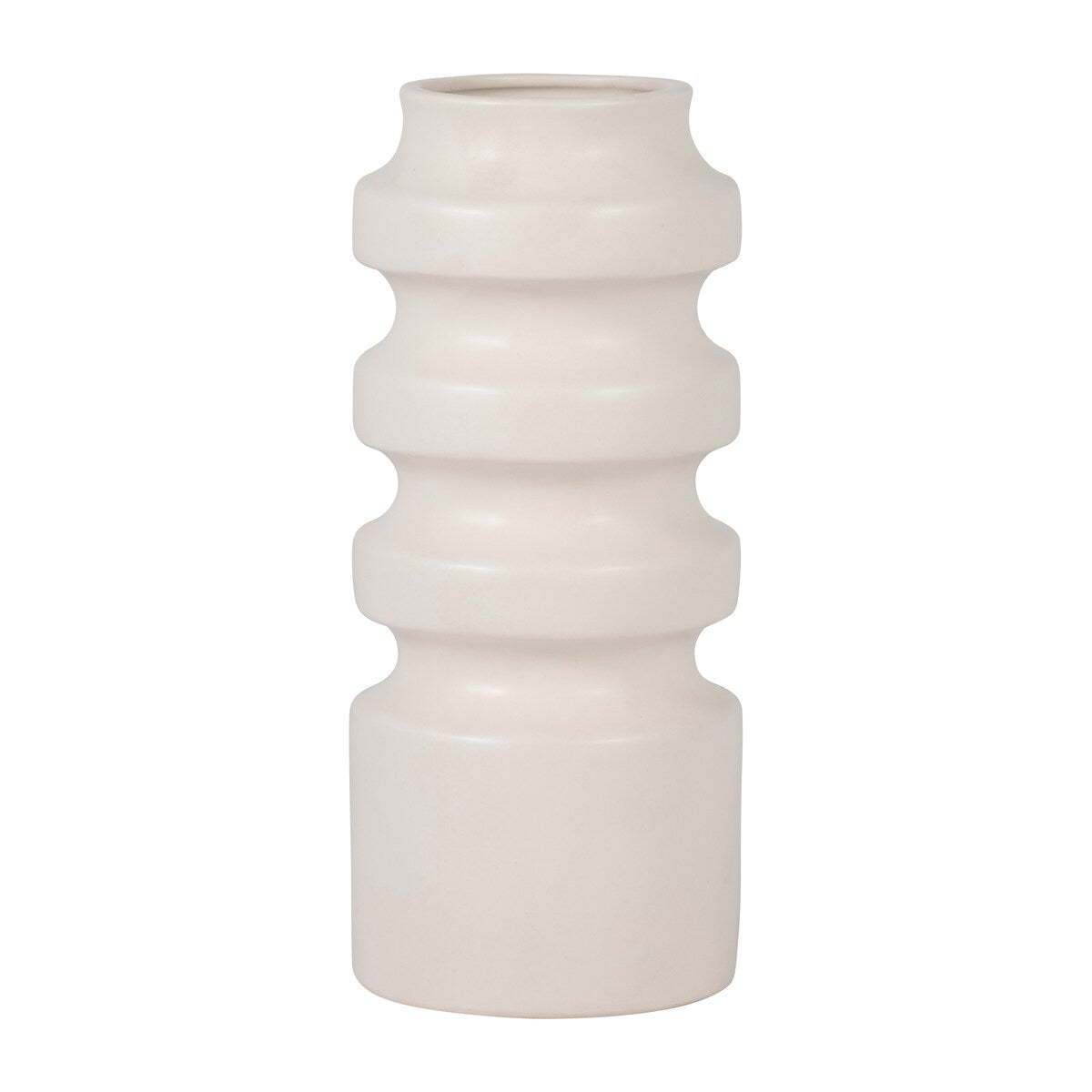 Sagebrook Home Ceramic Three Tiered Cylinder Contemporary Abstract Vase