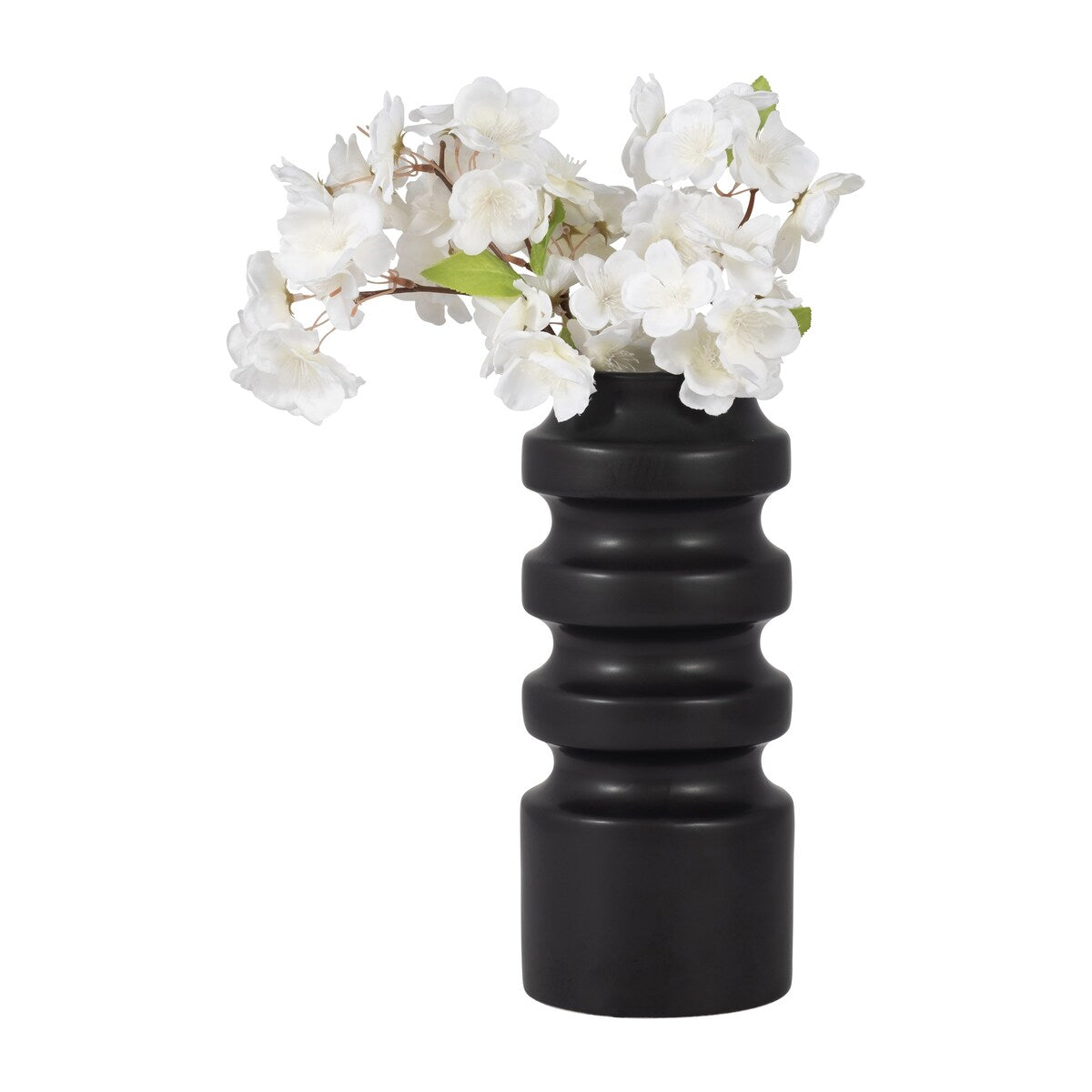 Sagebrook Home Ceramic Three Tiered Cylinder Contemporary Abstract Vase