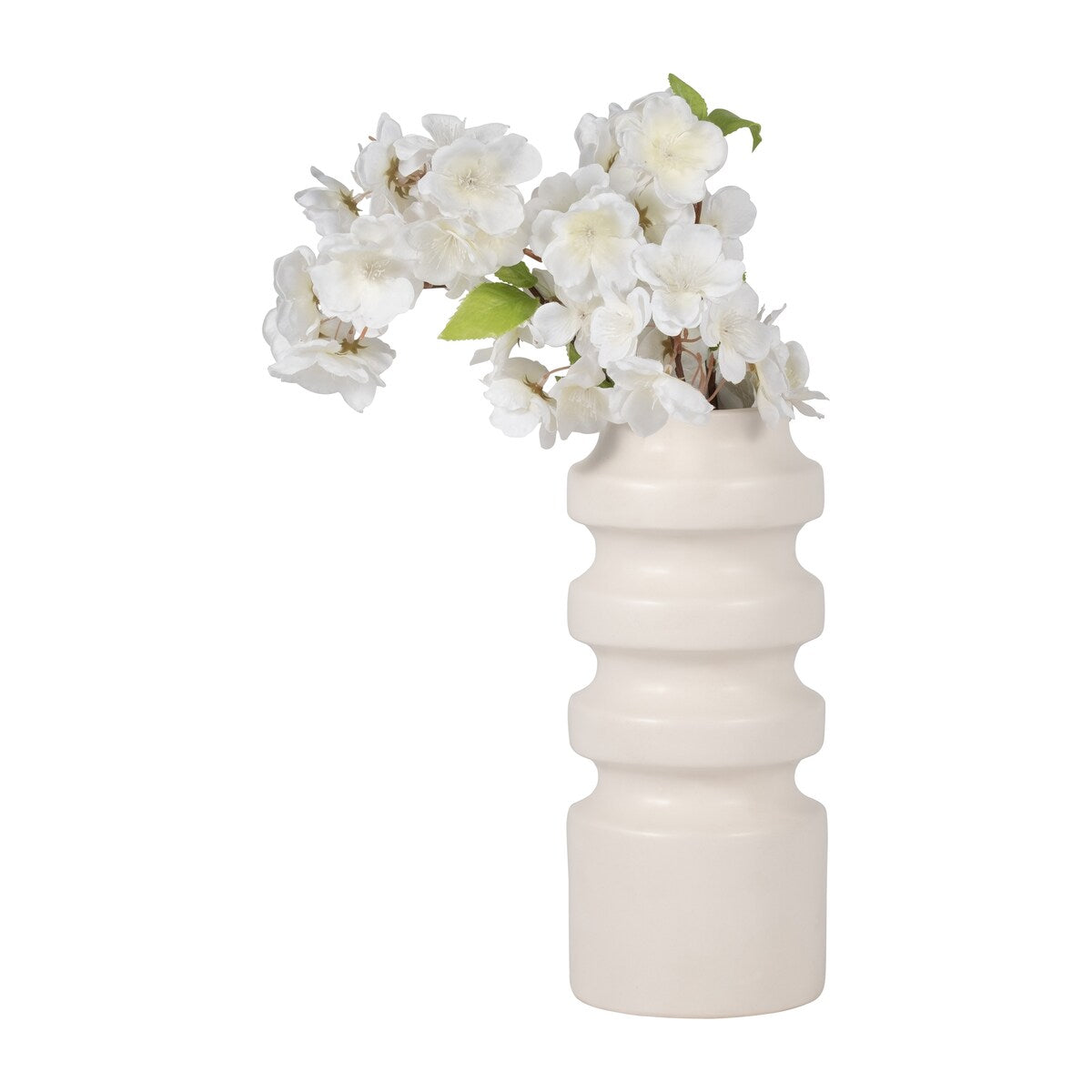 Sagebrook Home Ceramic Three Tiered Cylinder Contemporary Abstract Vase