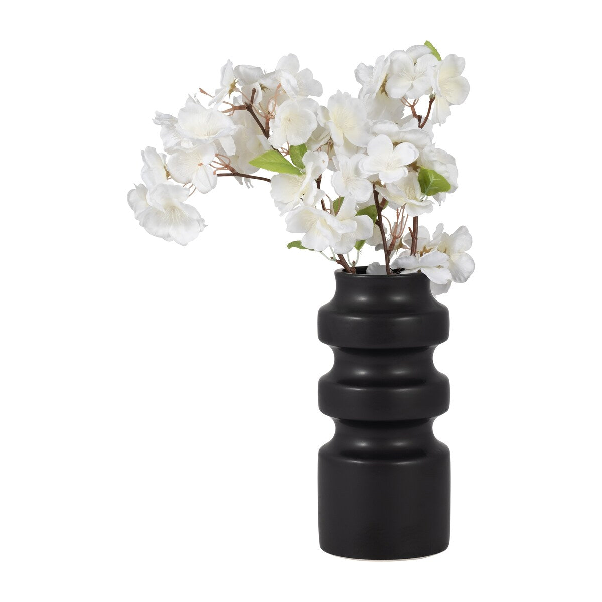 Sagebrook Home Ceramic Three Tiered Cylinder Contemporary Abstract Vase