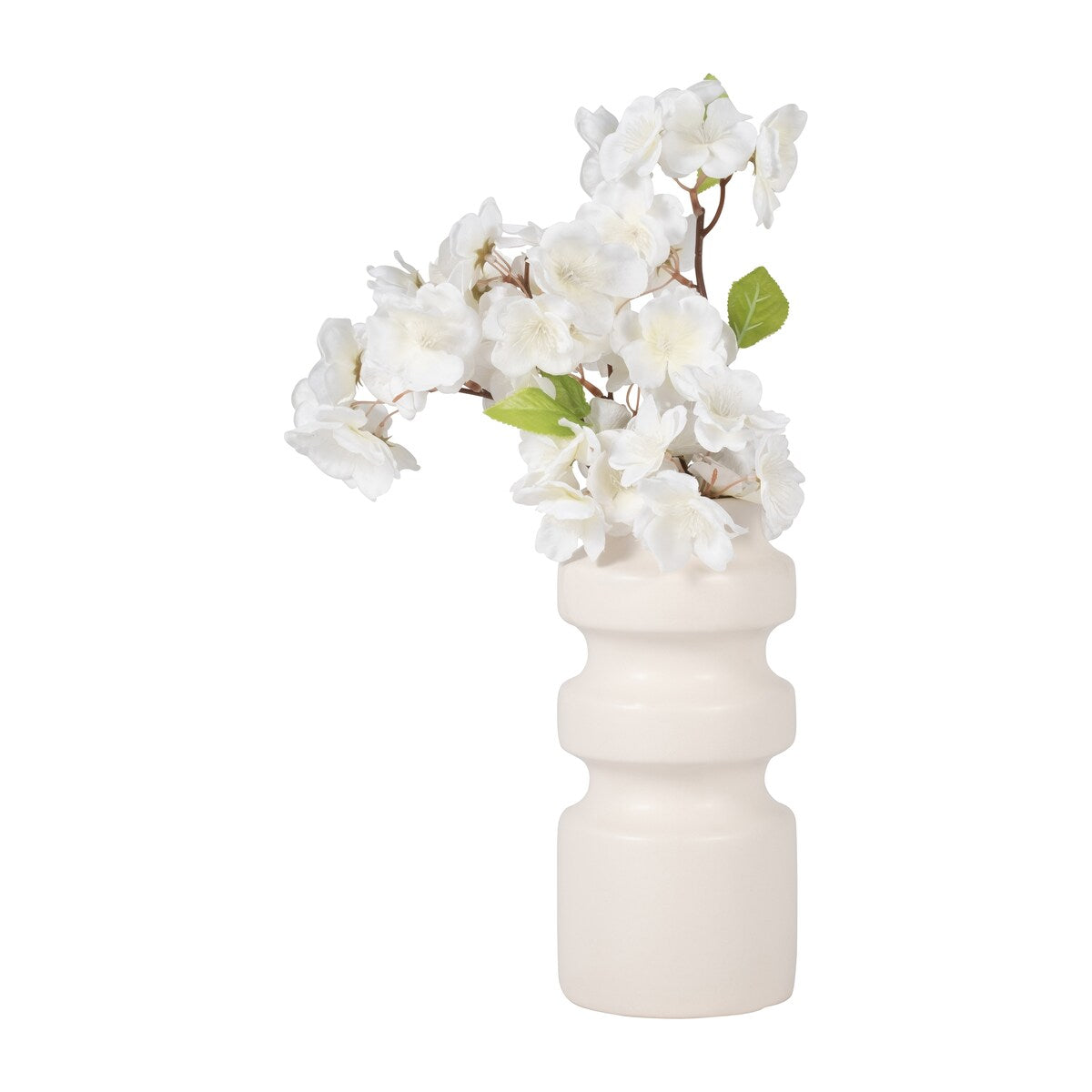 Sagebrook Home Ceramic Three Tiered Cylinder Contemporary Abstract Vase