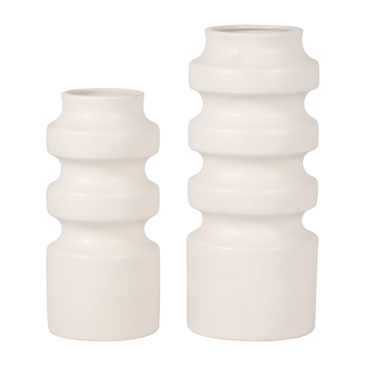 Sagebrook Home Ceramic Three Tiered Cylinder Contemporary Abstract Vase