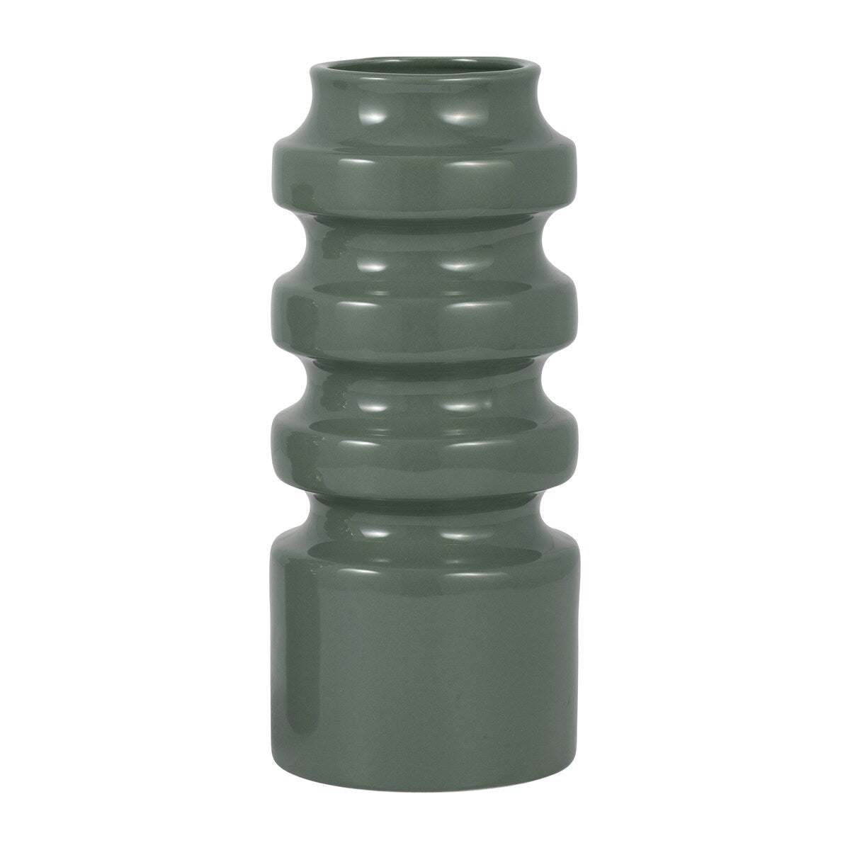 Sagebrook Home Ceramic Three Tiered Cylinder Contemporary Abstract Vase