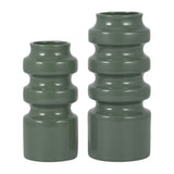 Sagebrook Home Ceramic Three Tiered Cylinder Contemporary Abstract Vase