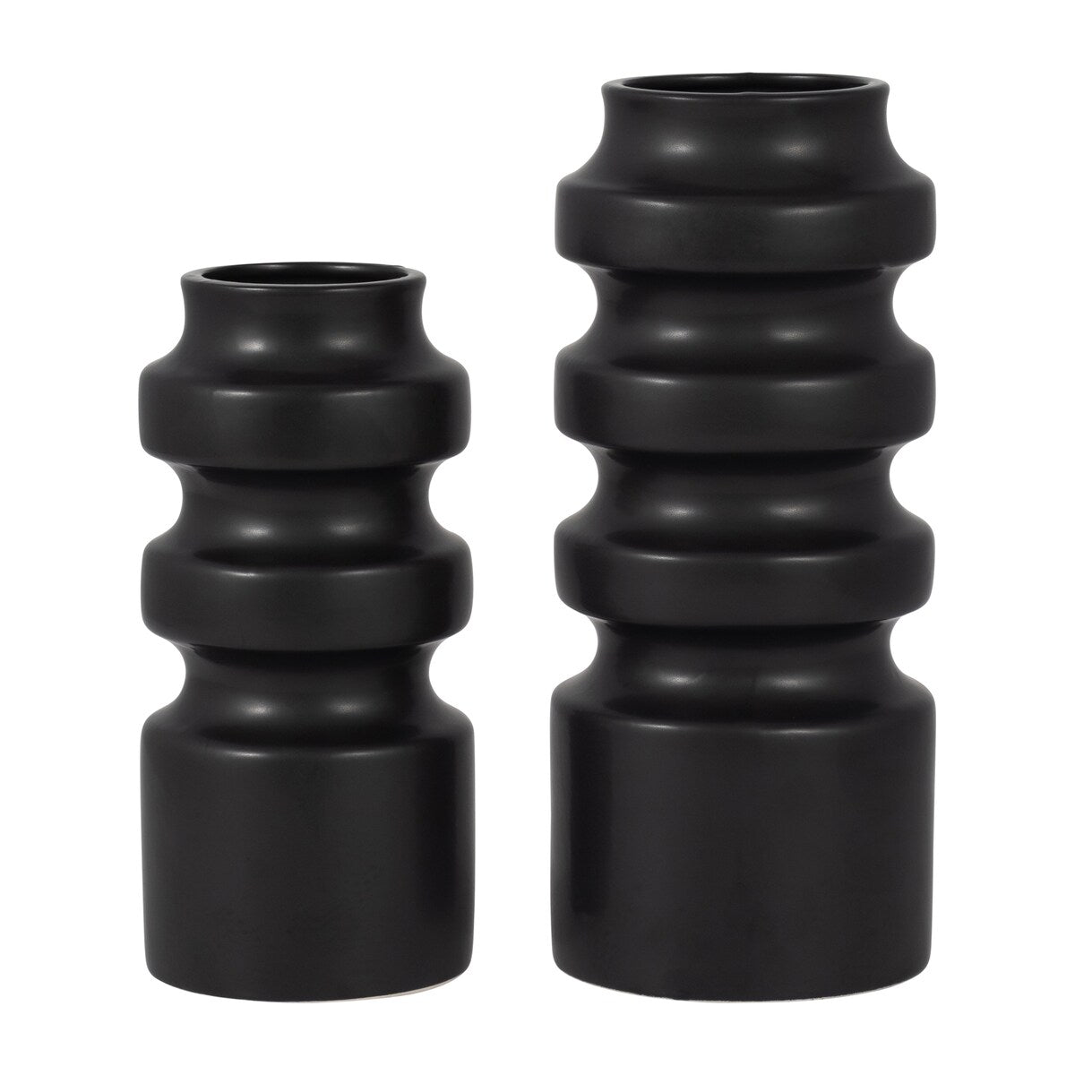 Sagebrook Home Ceramic Three Tiered Cylinder Contemporary Abstract Vase