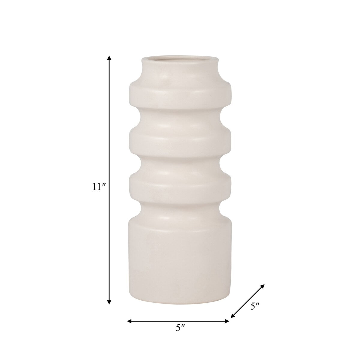 Sagebrook Home Ceramic Three Tiered Cylinder Contemporary Abstract Vase