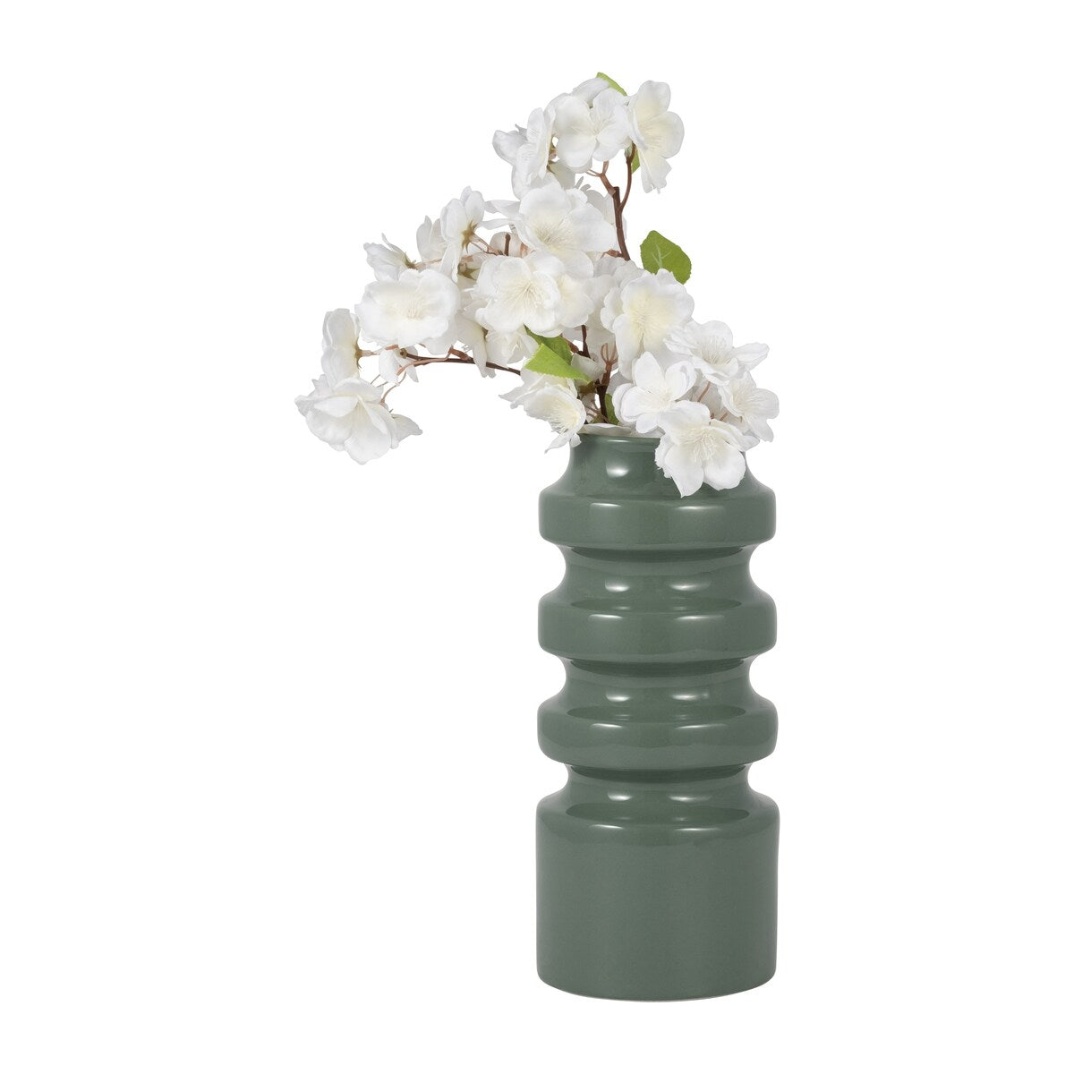 Sagebrook Home Ceramic Three Tiered Cylinder Contemporary Abstract Vase