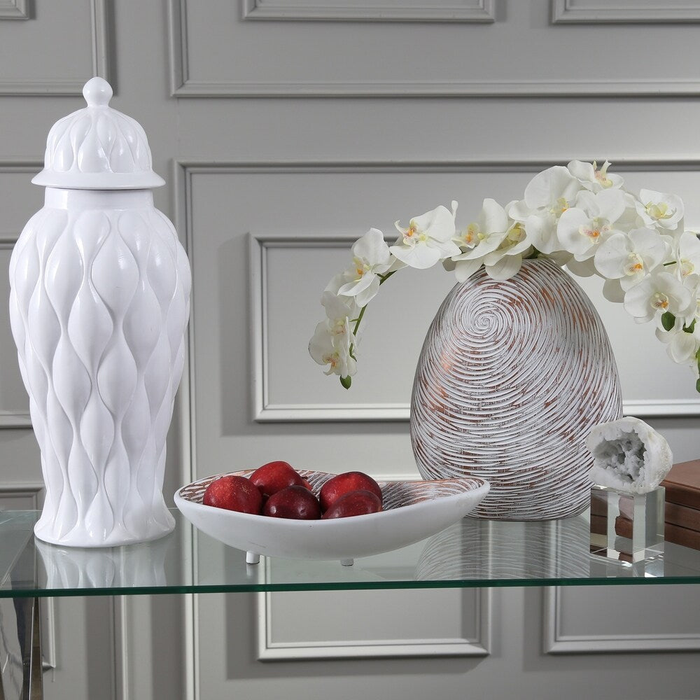 Sagebrook Home Ceramic Vase, Blue/White