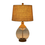Sagebrook Home Coastal Neutral Glass 25" Glass Table Lamp, Clear, Round - 9" x 9" x 25"