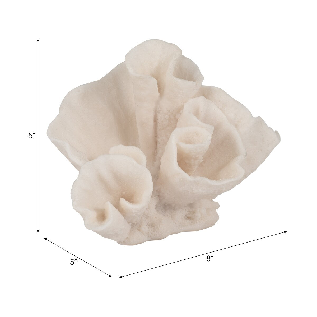 Sagebrook Home Coral Object, Ivory, Tranquil Waters
